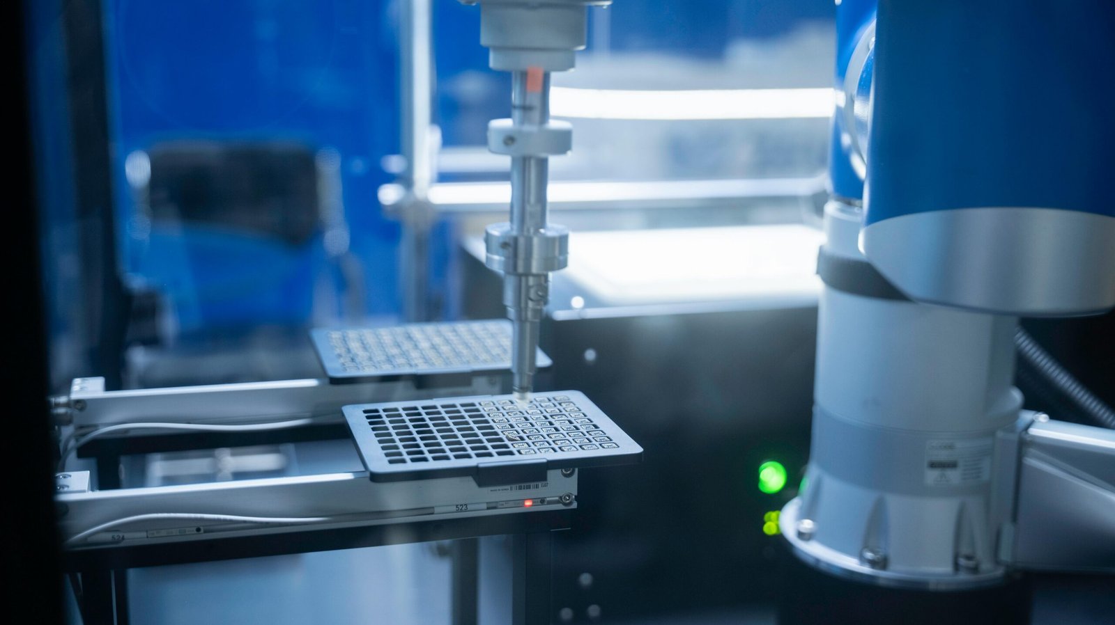 pexels photo 32778341 32778341 1 Close-up of robotic arm automating lab processes with precision.